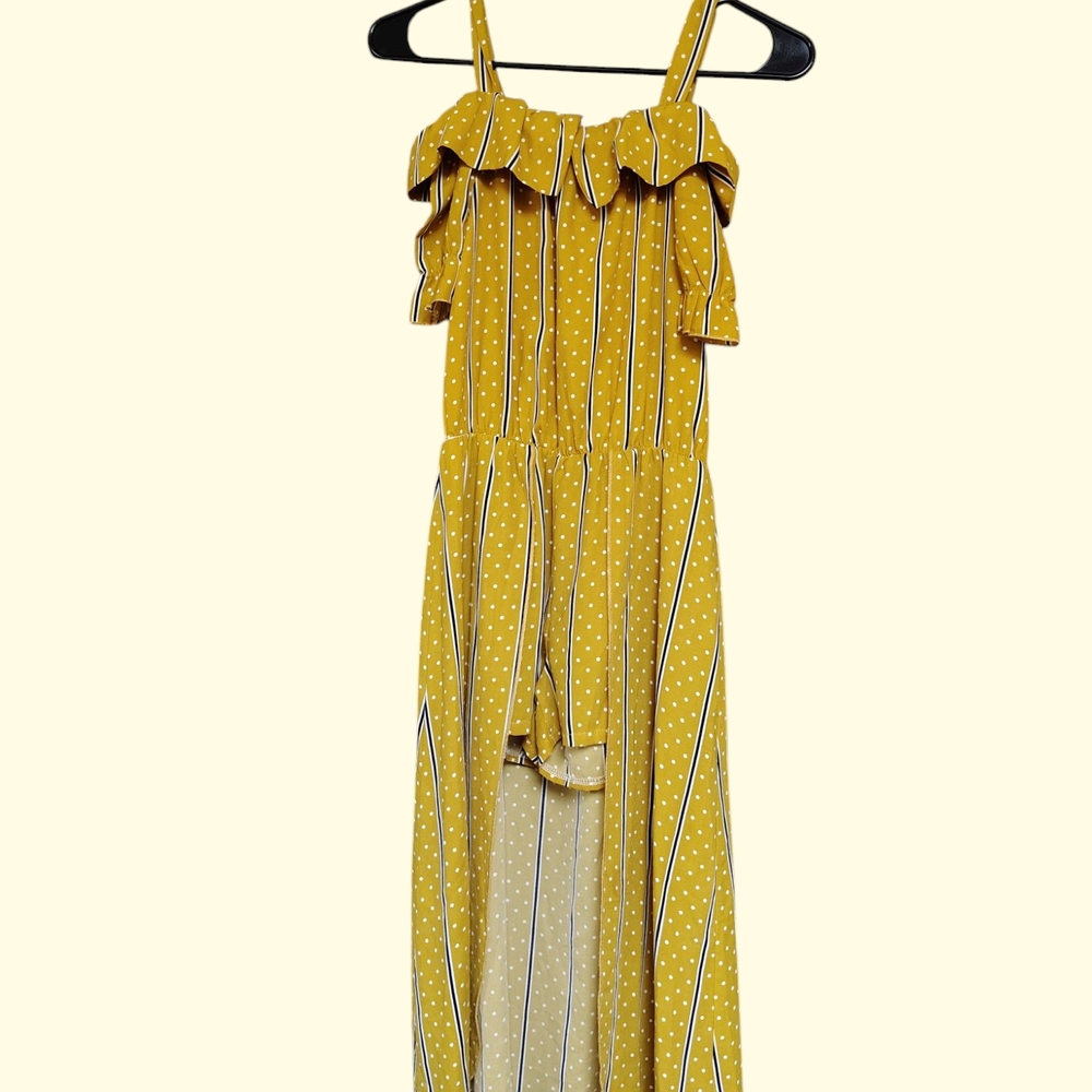 Yellow Polka Dot Ruffle Jumpsuit